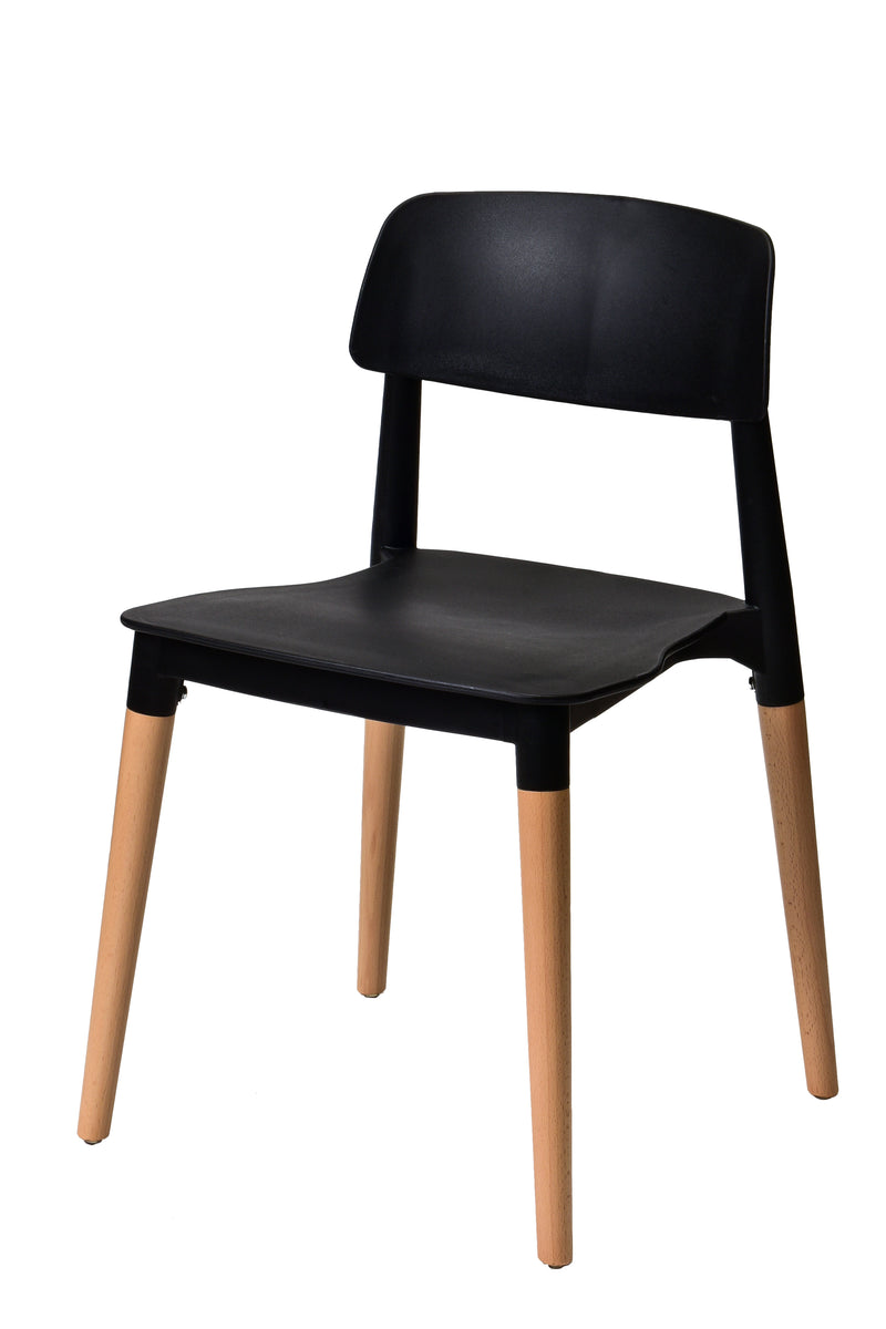 Set Of 2 Commerical Seating Products Mid Century Modern Black Dining Chairs By Csp | Dining Chairs | Modishstore