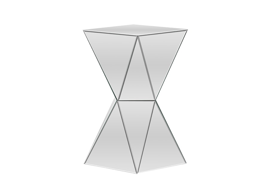 baxton studio rebecca contemporary multi faceted mirrored side table | Modish Furniture Store-2
