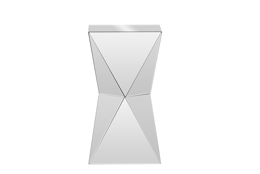 baxton studio rebecca contemporary multi faceted mirrored side table | Modish Furniture Store-3