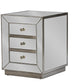 baxton studio currin contemporary mirrored 3 drawer nightstand | Modish Furniture Store-3