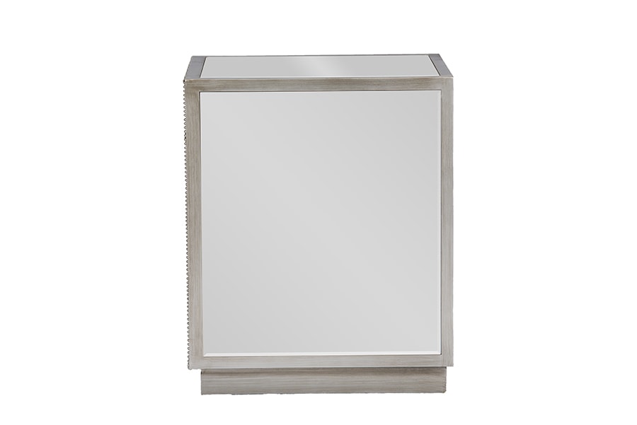 baxton studio currin contemporary mirrored 3 drawer nightstand | Modish Furniture Store-4