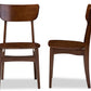 Baxton Studio Netherlands Mid-century Modern Scandinavian Style Dark Walnut Bent Wood Dining Side Chair (Set of 2) | Modishstore | Dining Chairs