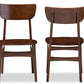Baxton Studio Netherlands Mid-century Modern Scandinavian Style Dark Walnut Bent Wood Dining Side Chair (Set of 2) | Modishstore | Dining Chairs - 4