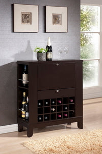 Baxton Studio Modesto Brown Modern Dry Bar and Wine Cabinet | Modishstore | Cabinets