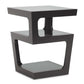 Baxton Studio Clara Black Modern End Table with 3-Tiered Glass Shelves | Modishstore | End Tables
