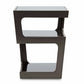 baxton studio clara black modern end table with 3 tiered glass shelves | Modish Furniture Store-2