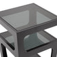 baxton studio clara black modern end table with 3 tiered glass shelves | Modish Furniture Store-3