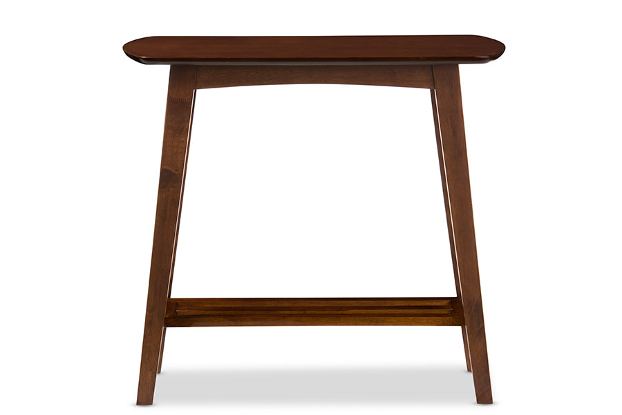 Baxton Studio Sacramento Mid-century Modern Scandinavian Style Dark Walnut Console Table | Console Tables | Modishstore - 3