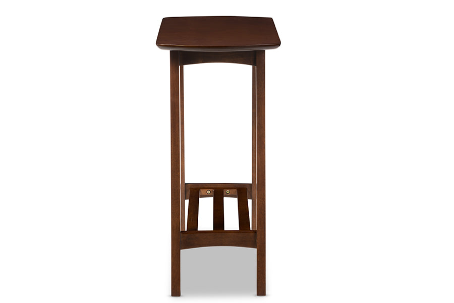 Baxton Studio Sacramento Mid-century Modern Scandinavian Style Dark Walnut Console Table | Console Tables | Modishstore - 2