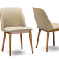 Baxton Studio Lavin Mid-Century "Walnut" Light Brown/Beige Faux Leather Dining Chair (Set of 2) | Modishstore | Dining Chairs - 5