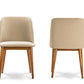 Baxton Studio Lavin Mid-Century "Walnut" Light Brown/Beige Faux Leather Dining Chair (Set of 2) | Modishstore | Dining Chairs - 4
