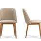 Baxton Studio Lavin Mid-Century "Walnut" Light Brown/Beige Faux Leather Dining Chair (Set of 2) | Modishstore | Dining Chairs - 3