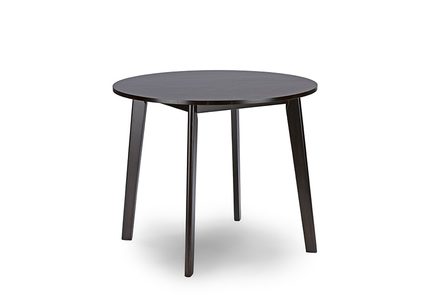 baxton studio debbie mid century dark brown wood round dining table | Modish Furniture Store-4