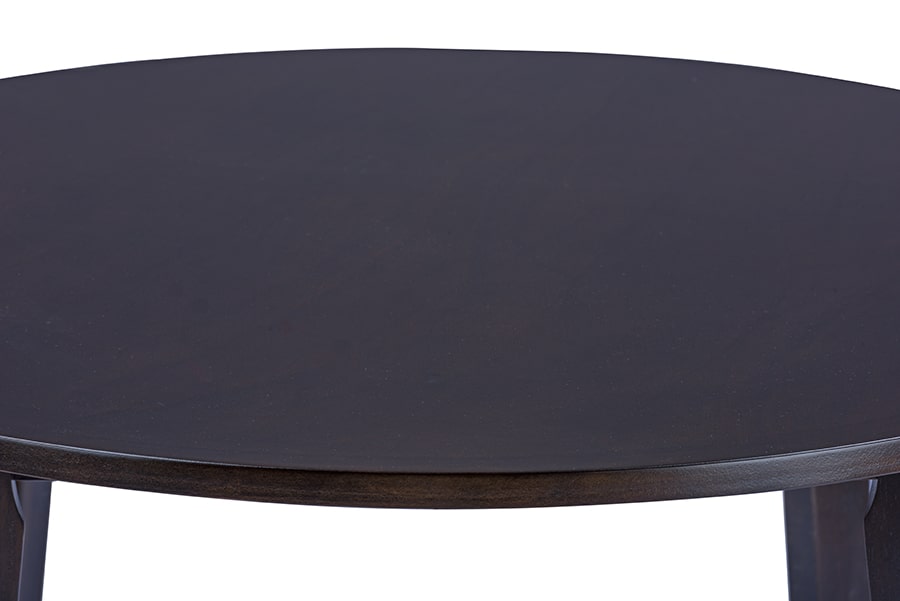 baxton studio debbie mid century dark brown wood round dining table | Modish Furniture Store-3