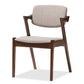 Baxton Studio Elegant Mid-Century Dark Walnut Wood Grey Fabric Upholstered Dining Armchair | Modishstore | Dining Chairs - 4