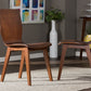 Baxton Studio Elsa Mid-century Modern Scandinavian Style Dark Walnut Bent Wood Dining Chair (Set of 2) | Modishstore | Dining Chairs - 2