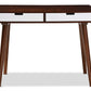 Baxton Studio Casarano Mid-century Modern Dark Walnut and White Two-tone Finish 2-drawer Wood Home Office Writing Desk | Modishstore | Desks
