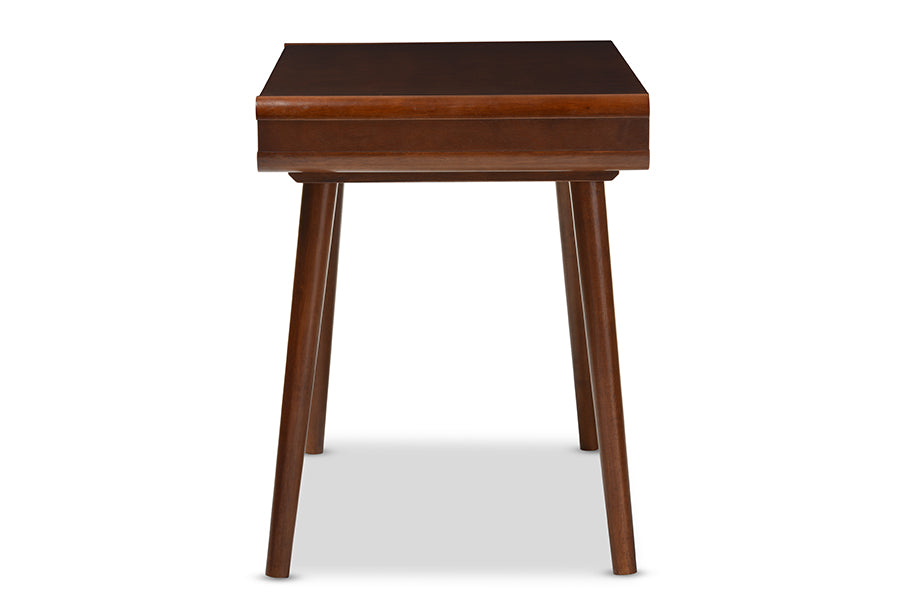 baxton studio casarano mid century modern dark walnut and white two tone finish 2 drawer wood home office writing desk | Modish Furniture Store-3