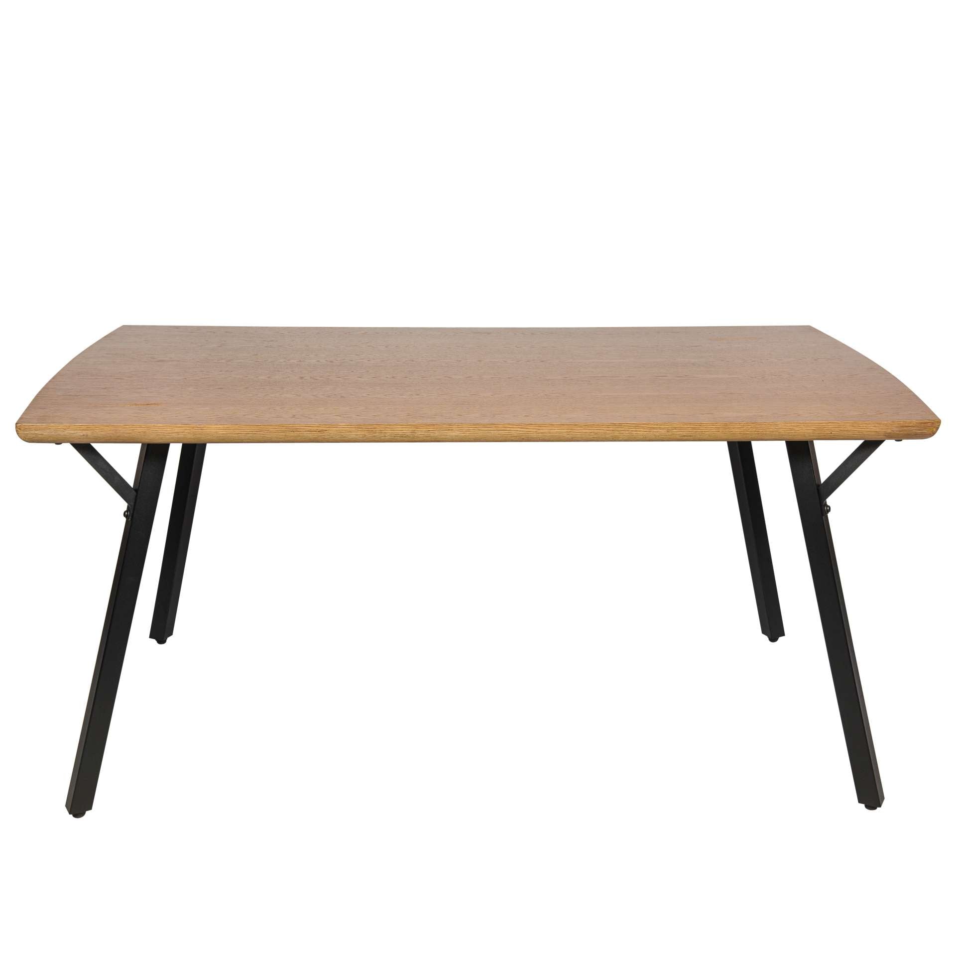LeisureMod Ravenna Modern Rectangular Wood 63" Dining Table With Metal Y-Shaped Joint Legs | Dining Tables | Modishstore