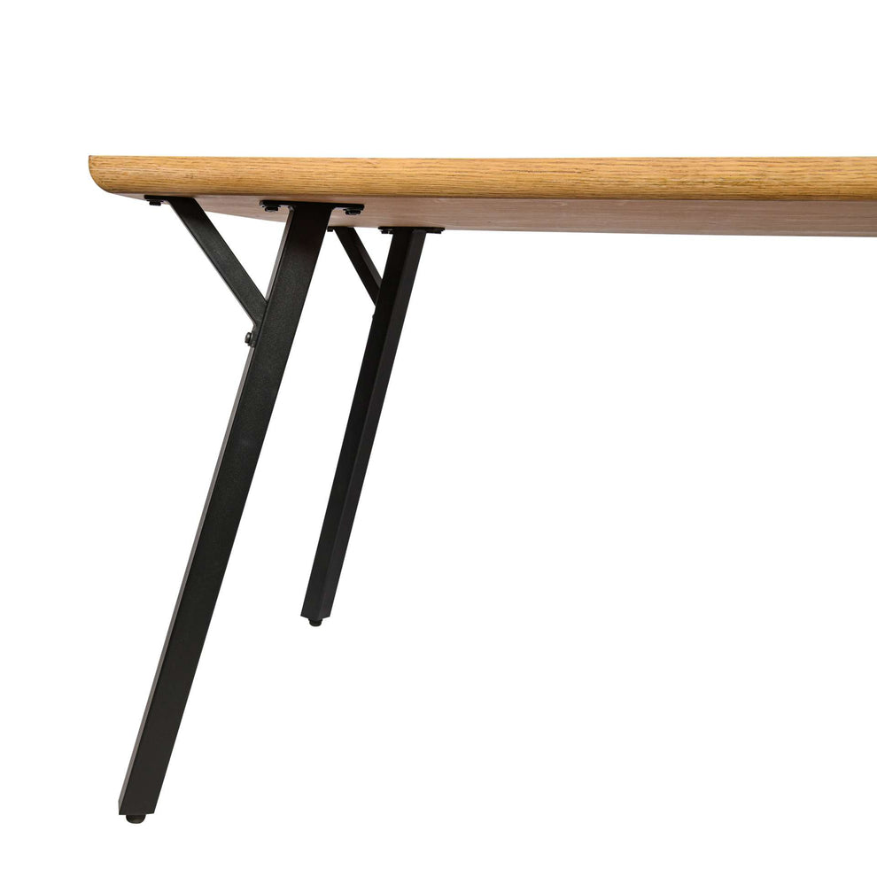 LeisureMod Ravenna Modern Rectangular Wood 63" Dining Table With Metal Y-Shaped Joint Legs | Dining Tables | Modishstore - 2