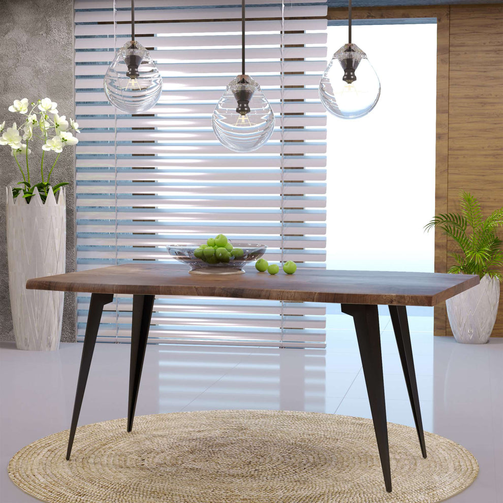 LeisureMod Ravenna Modern Rectangular Wood 63" Dining Table With Metal Legs | Dining Tables | Modishstore - 2