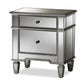 baxton studio sussie hollywood regency glamour style mirrored 2 drawer nightstand | Modish Furniture Store-3