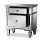 baxton studio sussie hollywood regency glamour style mirrored 2 drawer nightstand | Modish Furniture Store-2