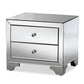 baxton studio farrah hollywood regency glamour style mirrored 2 drawer nightstand | Modish Furniture Store-2