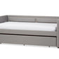 baxton studio raymond modern and contemporary grey fabric nail heads trimmed sofa twin daybed with roll out trundle guest bed | Modish Furniture Store-2