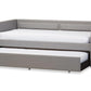 baxton studio raymond modern and contemporary grey fabric nail heads trimmed sofa twin daybed with roll out trundle guest bed | Modish Furniture Store-3