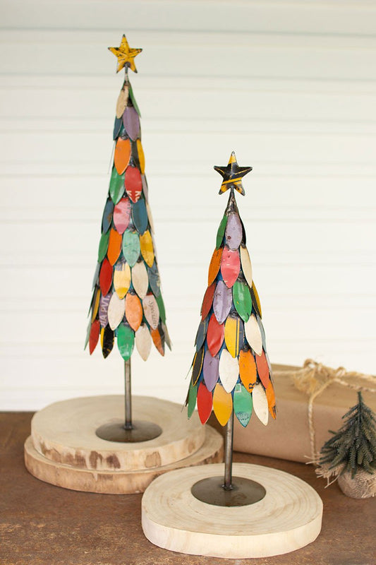 Recycled Metal Christmas Trees S/2 By Kalalou | Modishstore | Holiday