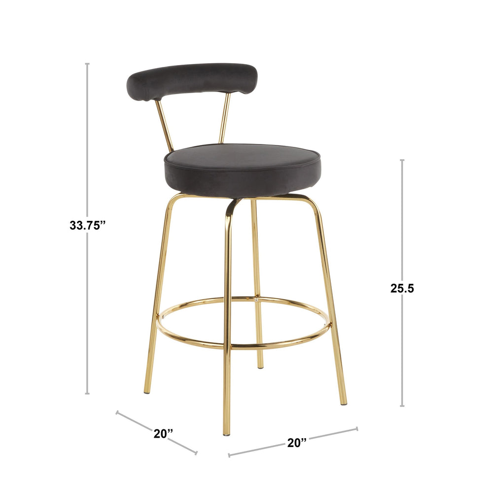 LumiSource Rhonda Counter Stool - Set of 2-8