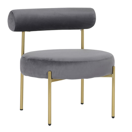 Rhonda Contemporary/Glam Accent Chair in Gold Steel and Cream Velvet By LumiSource | Accent Chairs | Modishstore - 8