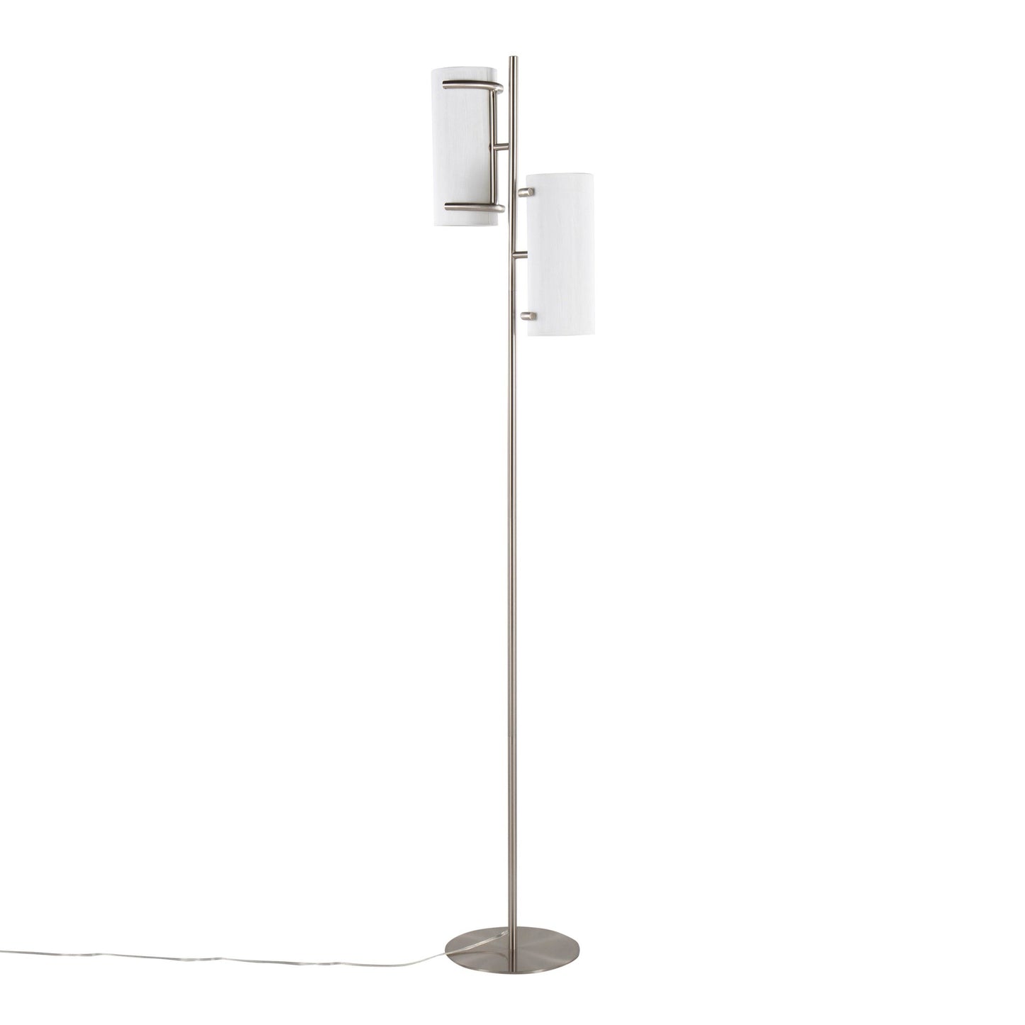 Rhonda Contemporary/Glam Floor Lamp in Gold Metal with White Shade By LumiSource | Floor Lamps | Modishstore - 15