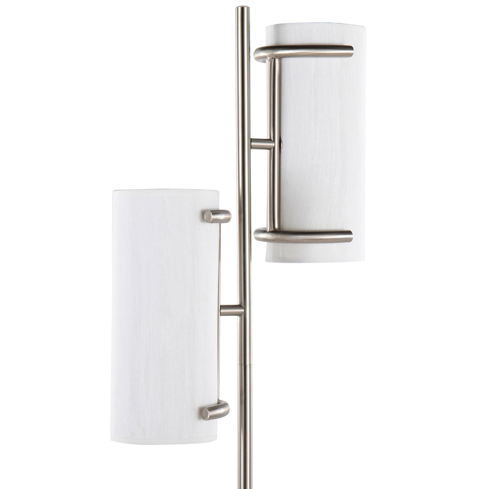 Rhonda Contemporary/Glam Floor Lamp in Gold Metal with White Shade By LumiSource | Floor Lamps | Modishstore - 11