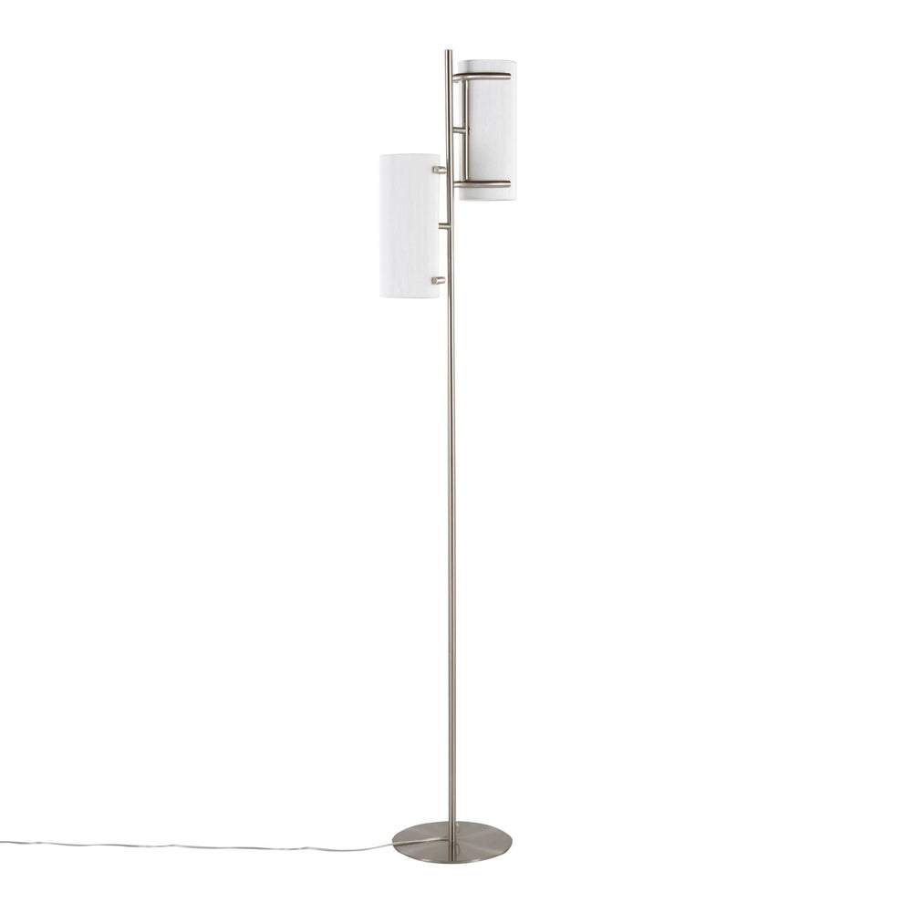 Rhonda Contemporary/Glam Floor Lamp in Gold Metal with White Shade By LumiSource | Floor Lamps | Modishstore - 9