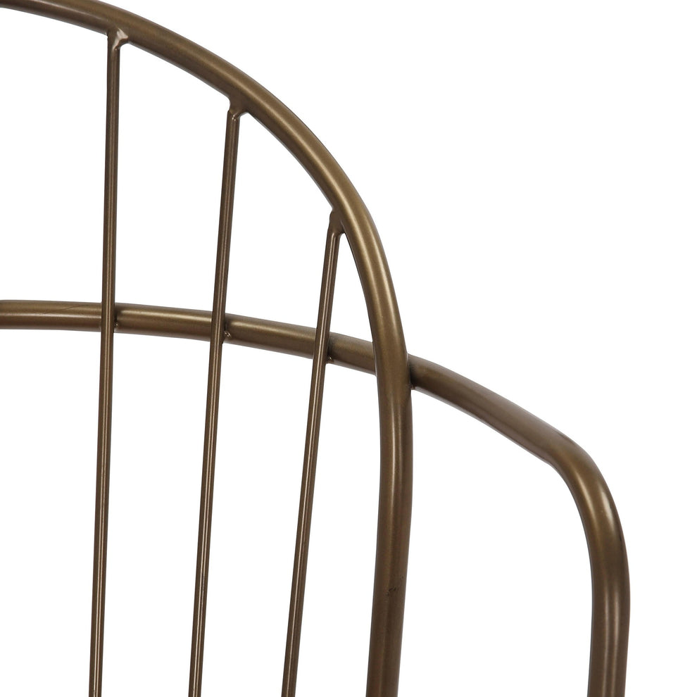 Riley Industrial Chair in White Washed Wood and Antique Copper Metal By LumiSource. | Dining Chairs | Modishstore - 3