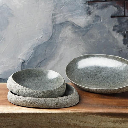 Garden Age Supply River Stone Dishes - Set Of 3 | Decorative Trays & Dishes | Modishstore