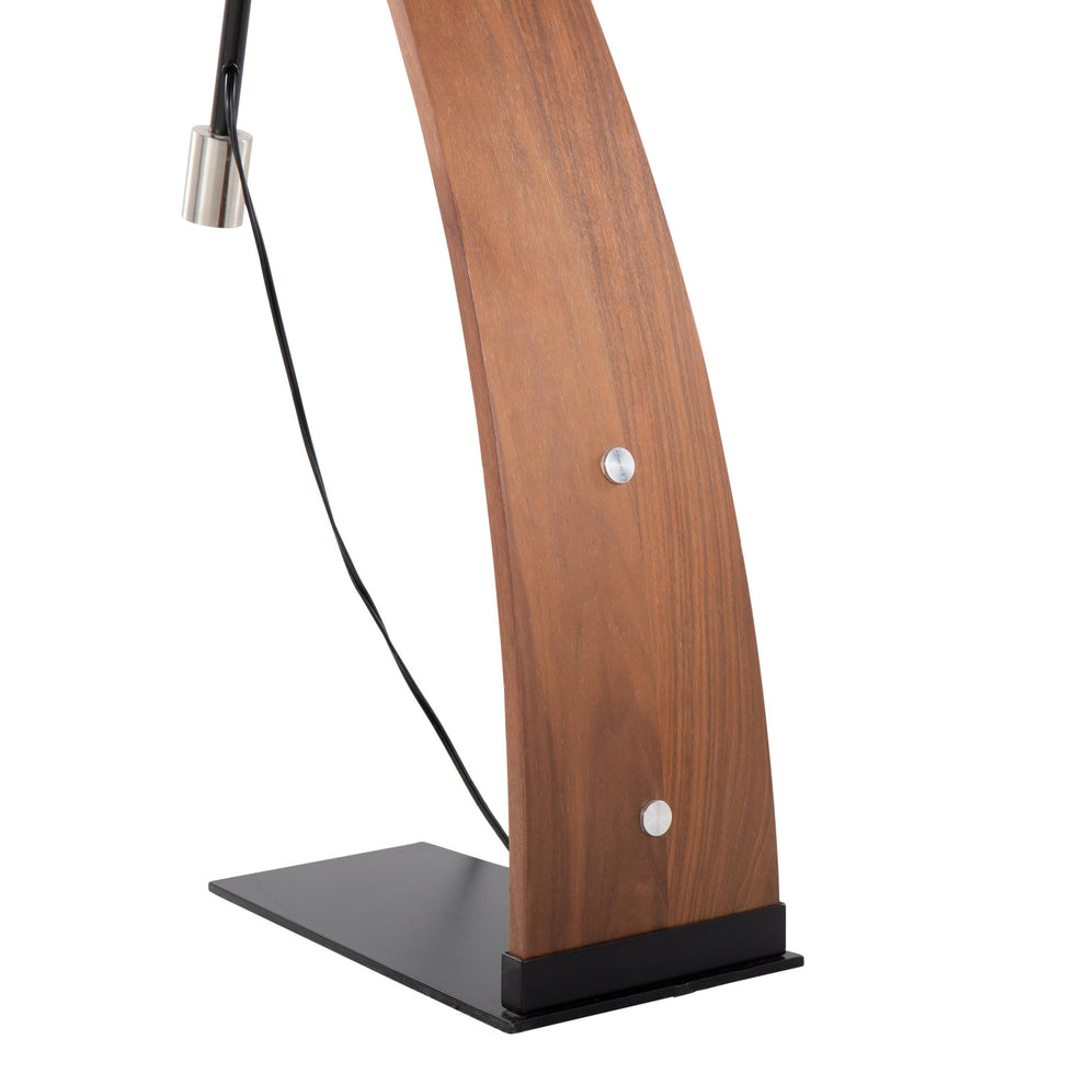 Robyn Mid-Century Modern Floor Lamp in Natural Wood and Black Metal with Black Linen Shade By LumiSource | Floor Lamps | Modishstore - 20