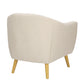 Rockwell Mid-Century Modern Accent Chair in Cream Fabric and Natural Wood By LumiSource | Accent Chairs | Modishstore - 6