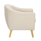 Rockwell Mid-Century Modern Accent Chair in Cream Fabric and Natural Wood By LumiSource | Accent Chairs | Modishstore - 5