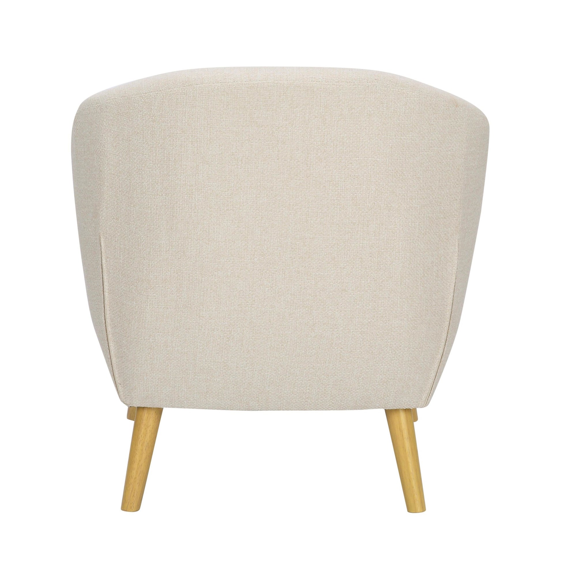 Rockwell Mid-Century Modern Accent Chair and Ottoman in Cream Fabric By LumiSource | Accent Chairs | Modishstore - 8