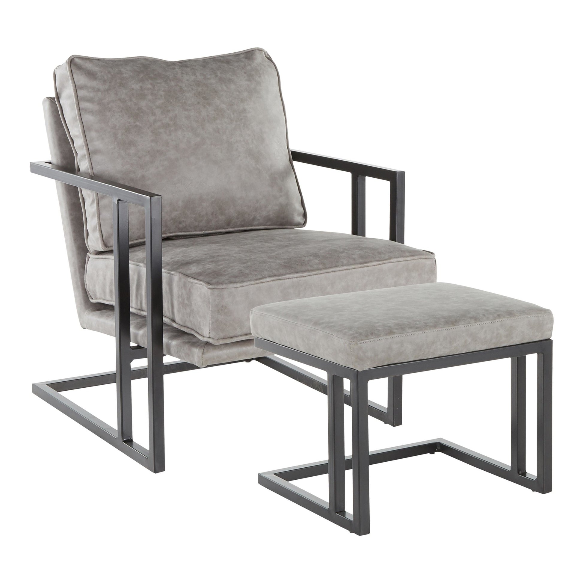 LumiSource Roman Lounge Chair + Ottoman-9