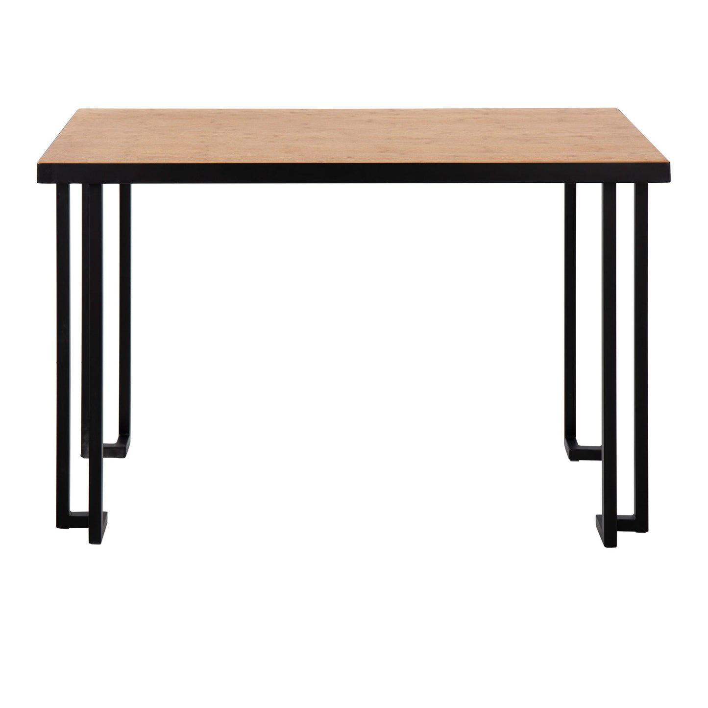 Roman Industrial Desk in Black Steel with Natural Wood Top By LumiSource | Desks | Modishstore - 6