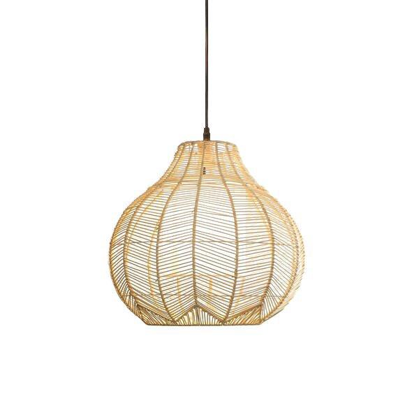 Lacey Rattan Woven Pendant Lamps- Round and Tall | ModishStore | Pendant Lamps-2