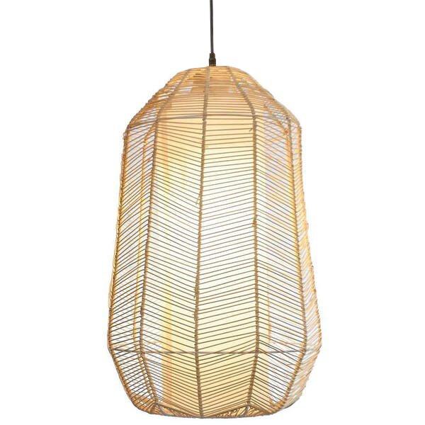 Lacey Rattan Woven Pendant Lamps- Round and Tall | ModishStore | Pendant Lamps-5