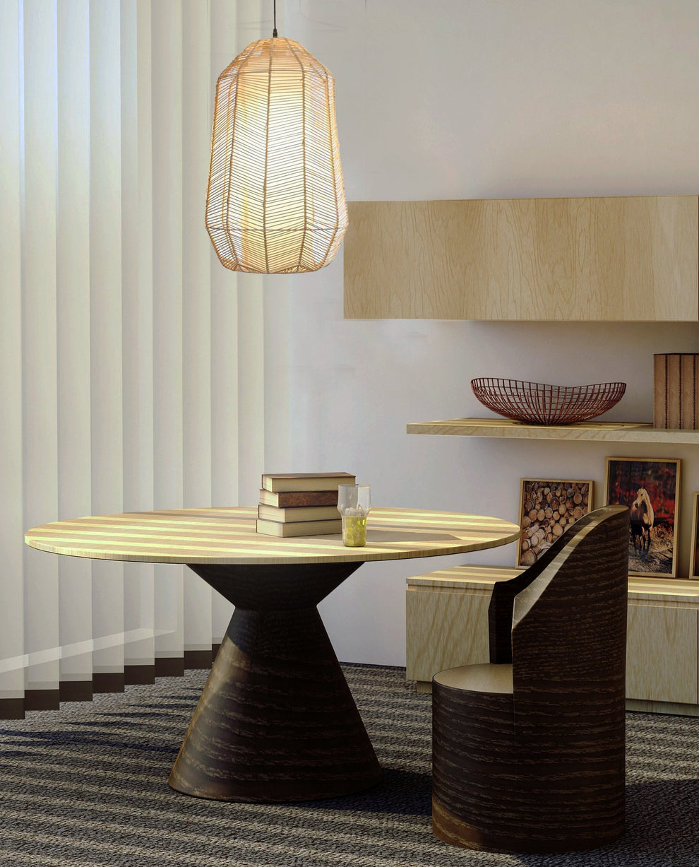Lacey Rattan Woven Pendant Lamps- Round and Tall | ModishStore | Pendant Lamps