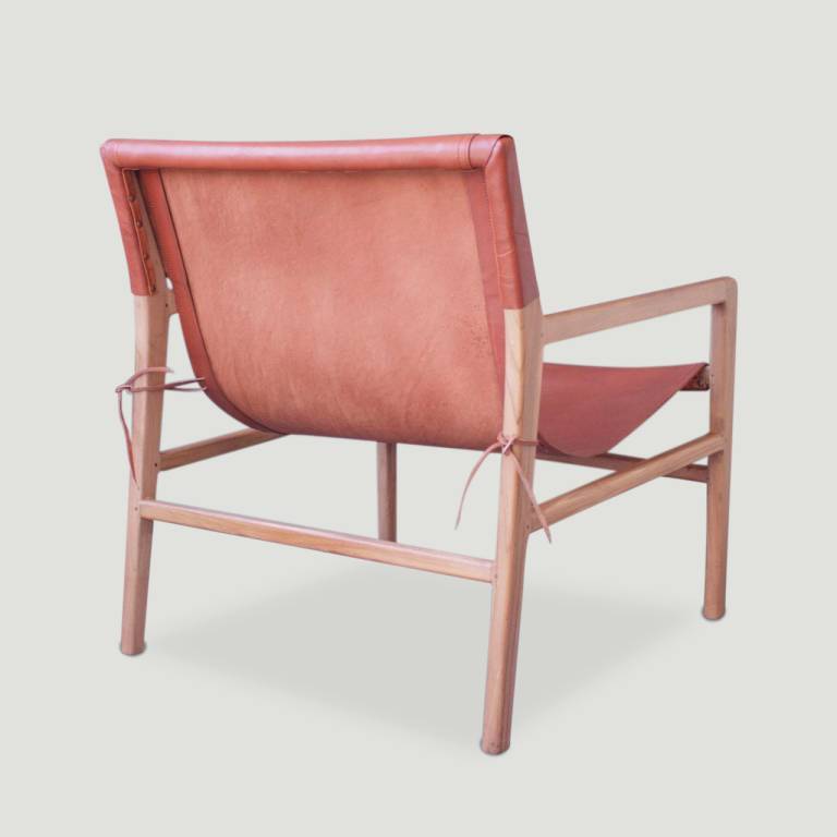 Lyon Leather Sling Arm Chair | ModishStore | Accent Chairs-4