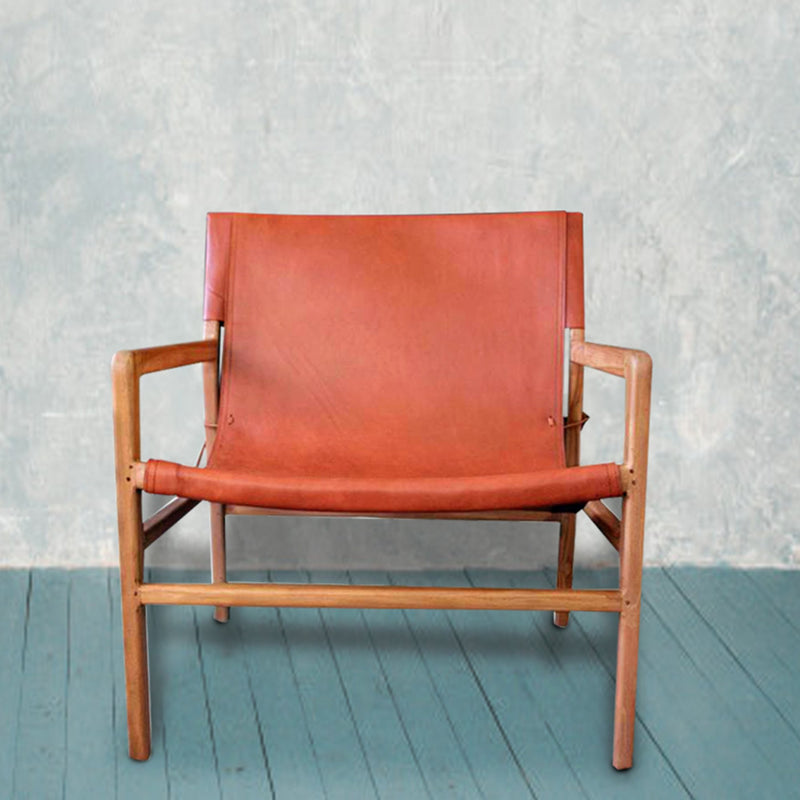 Lyon Leather Sling Arm Chair | ModishStore | Accent Chairs-5