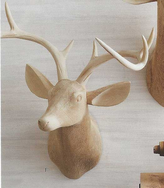 Roost Carved Wood Deer Head - Facing Right - out of stock
